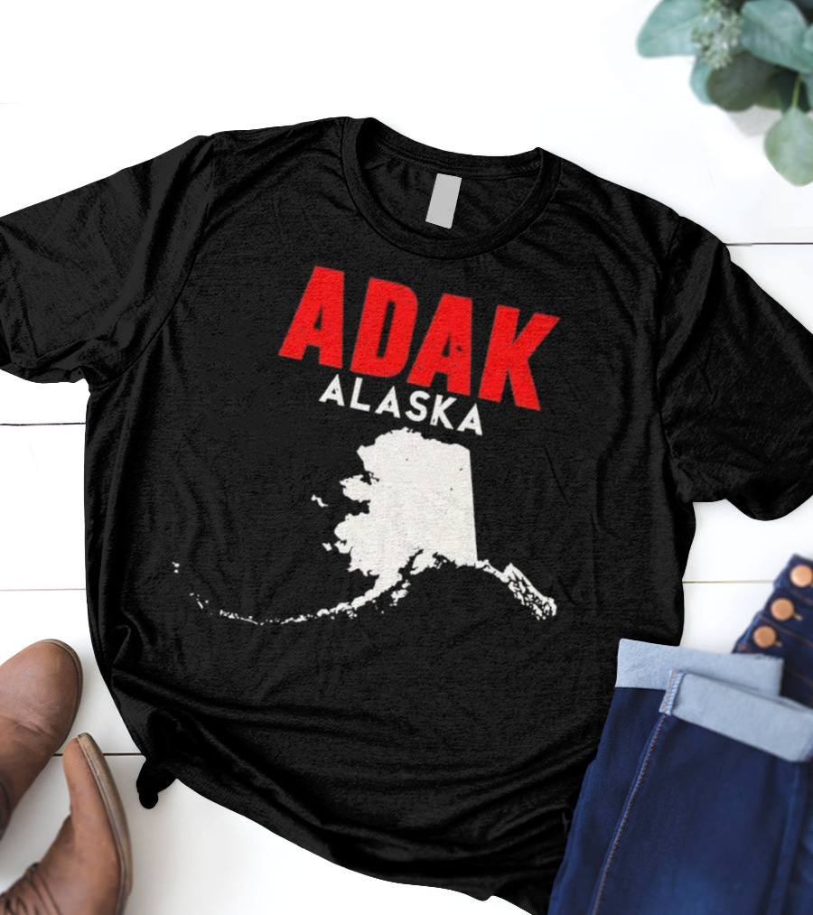 Adak Alaska State Map Travel USA Alaskan America T-Shirt