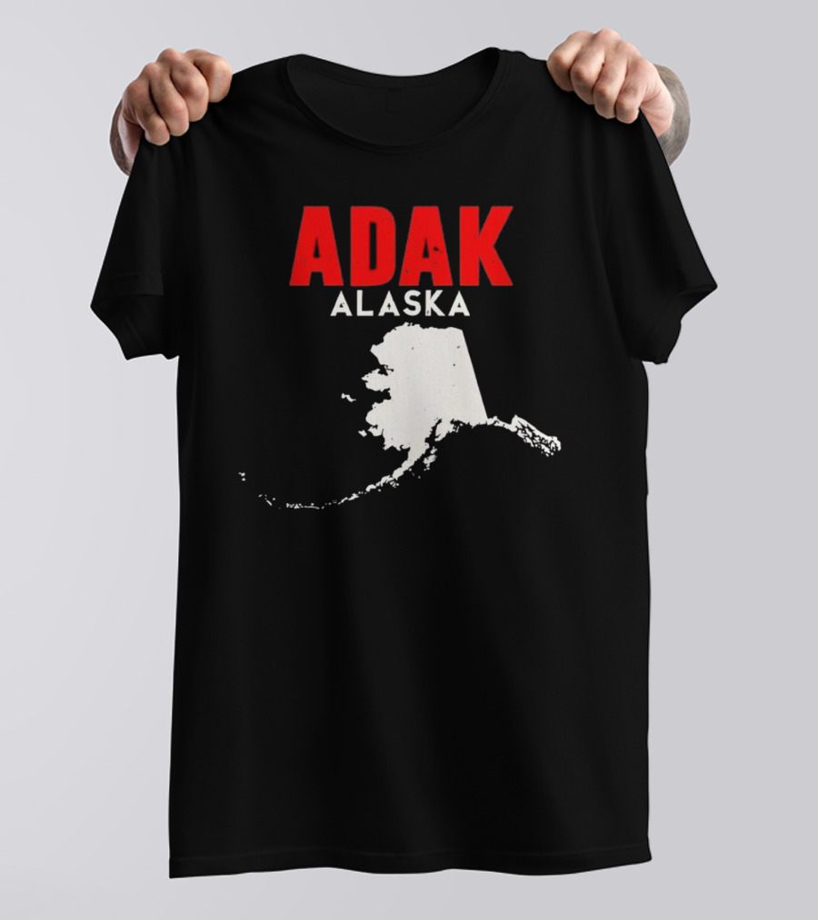 Adak Alaska State Map Travel USA Alaskan America T-Shirt