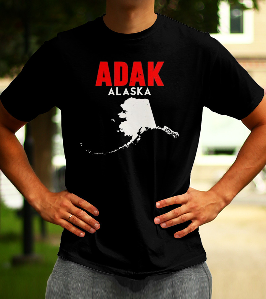 Adak Alaska State Map Travel USA Alaskan America T-Shirt