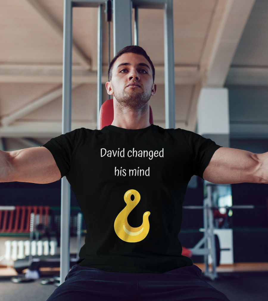 David Changed His Mind Hook Emoji Novelty Text T-Shirt