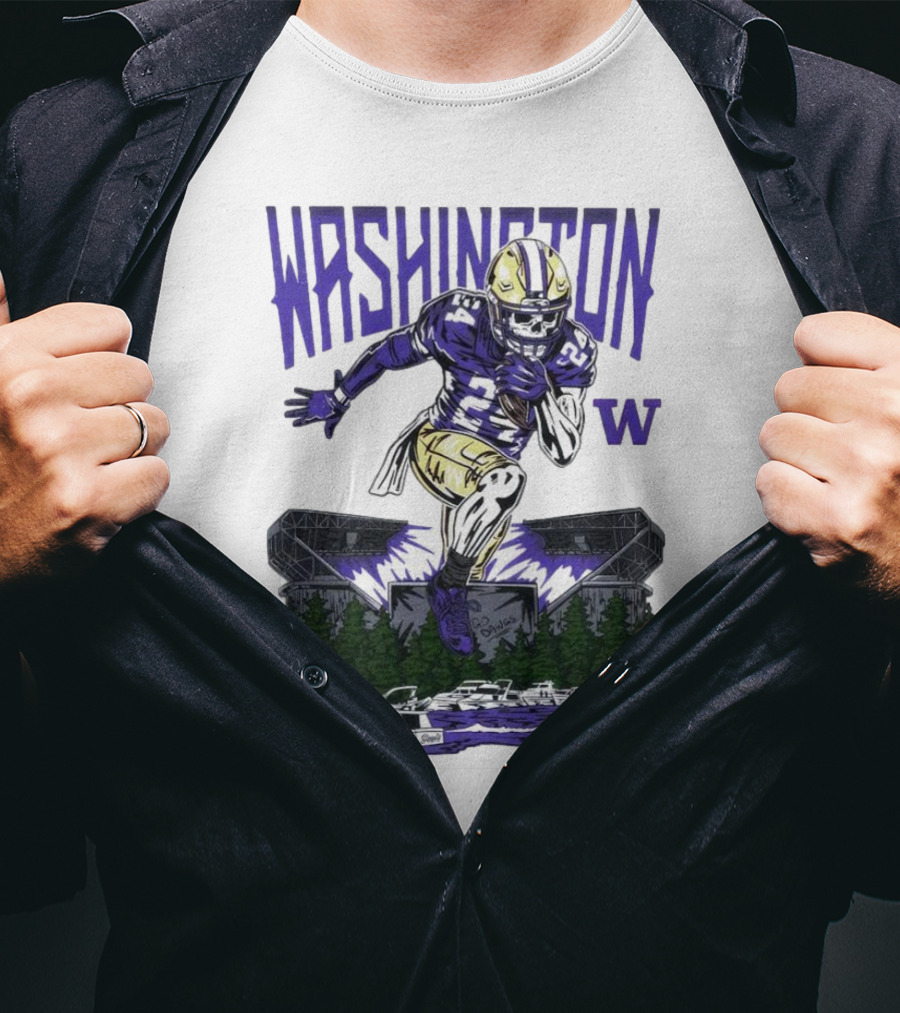 Washington Huskies Dawg Dash Immortal Football Stadium And Boats T-Shirt