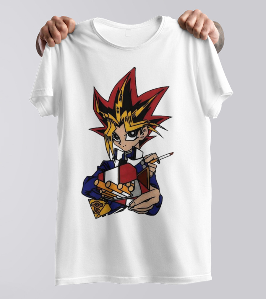 Yu-Gi-Oh Yugi Holding Cards With Millennium Puzzle T-Shirt