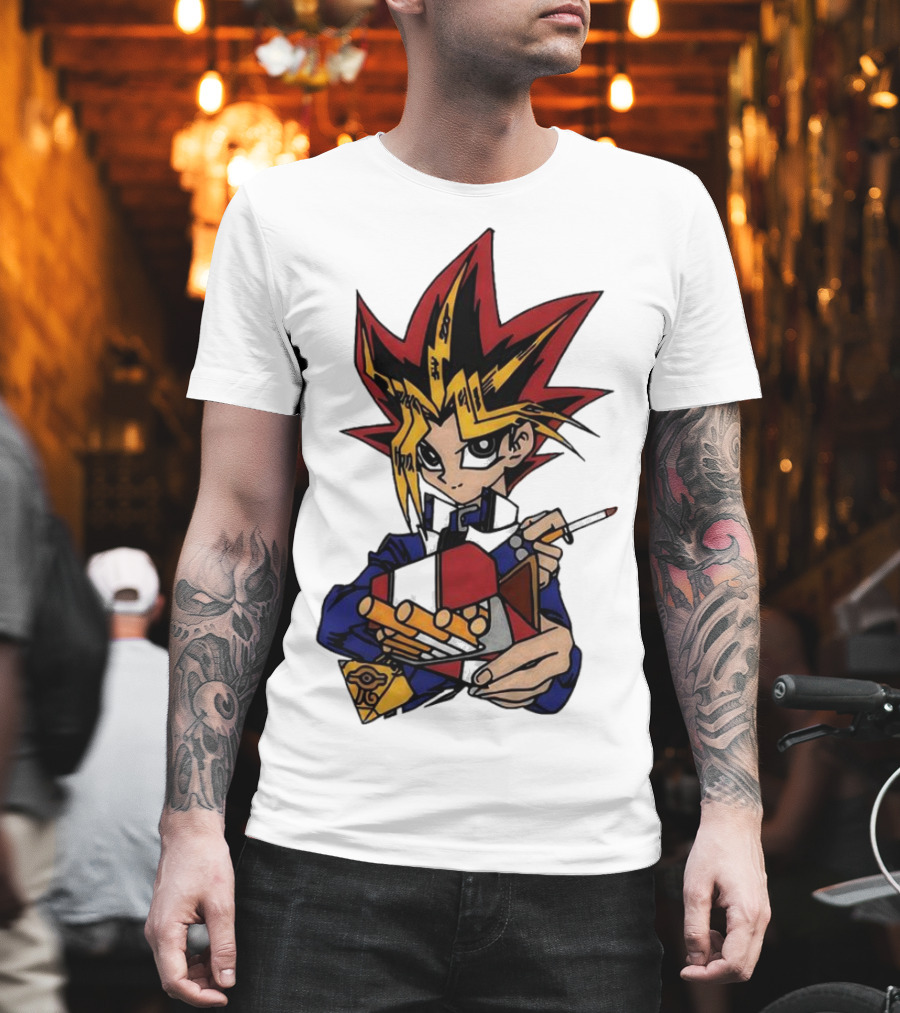 Yu-Gi-Oh Yugi Holding Cards With Millennium Puzzle T-Shirt