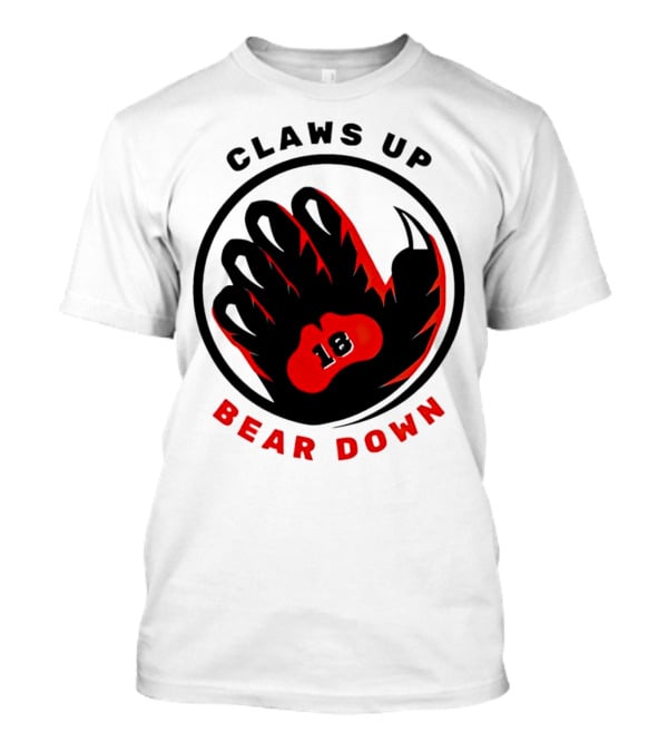 Claws Up Bear Down 18 Caleb Williams Chicago Bears T-Shirt