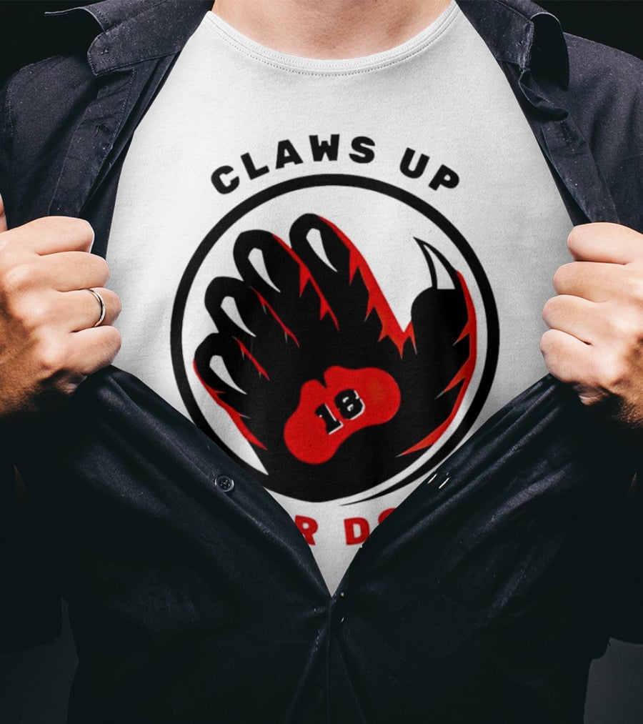 Claws Up Bear Down 18 Caleb Williams Chicago Bears T-Shirt