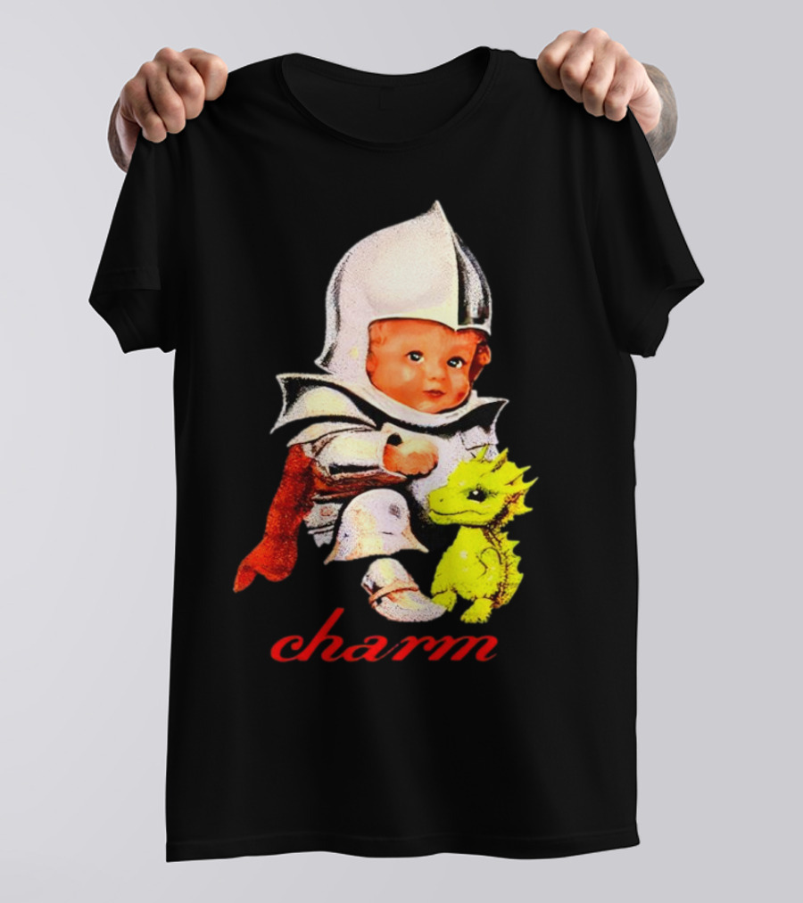 Claire Cottrill HQ Charm Dragon Knight Baby In Armor With Yellow Dragon T-Shirt