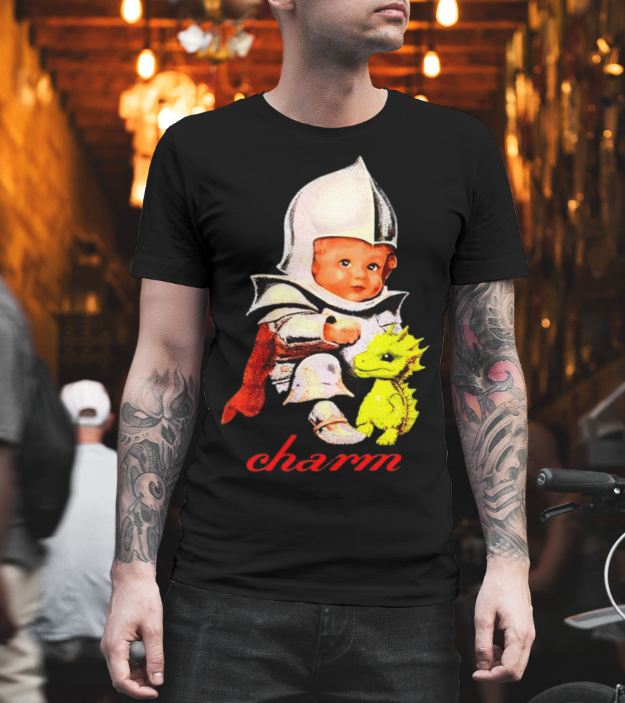 Claire Cottrill HQ Charm Dragon Knight Baby In Armor With Yellow Dragon T-Shirt