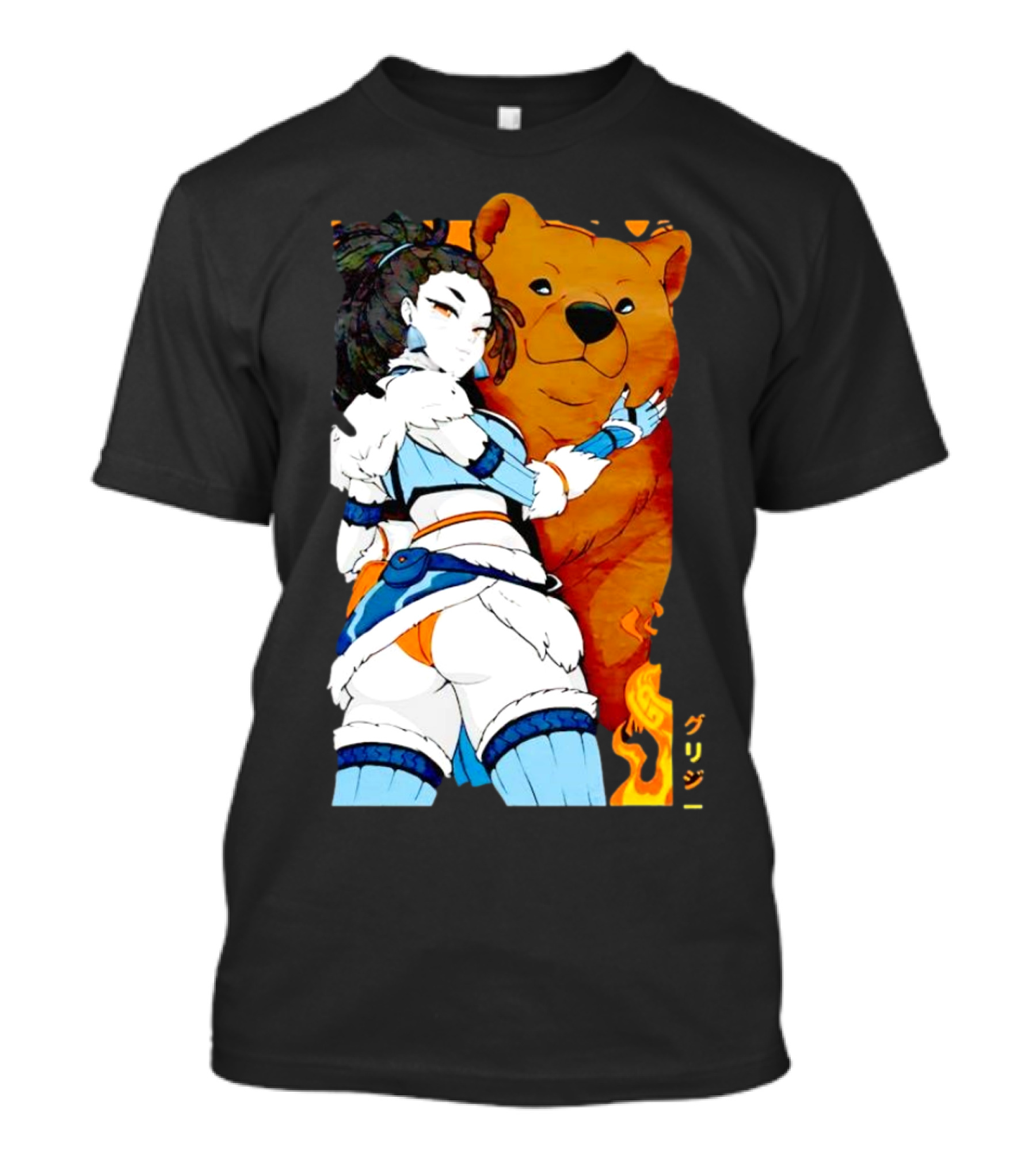 Grizzy X Gsupps Waifu Collab Anime Bear Fire T-Shirt