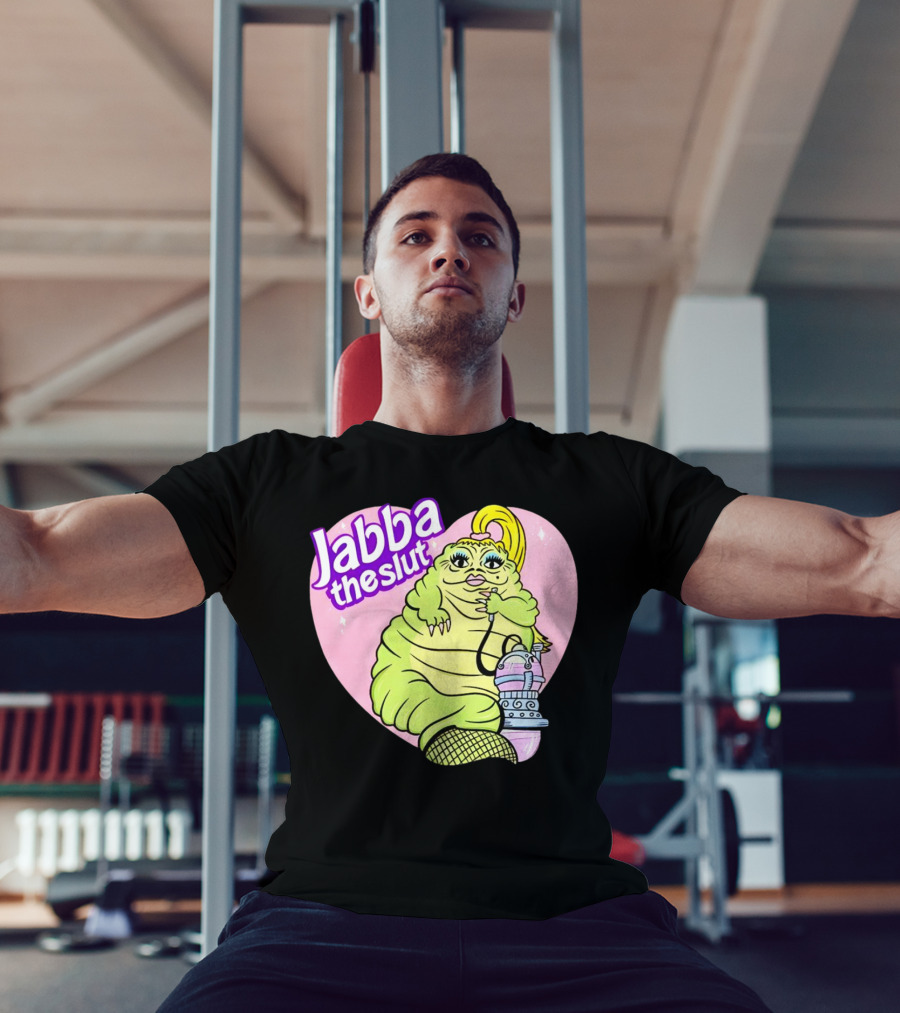 Jabba The Slut Parody Pink Heart Background T-Shirt