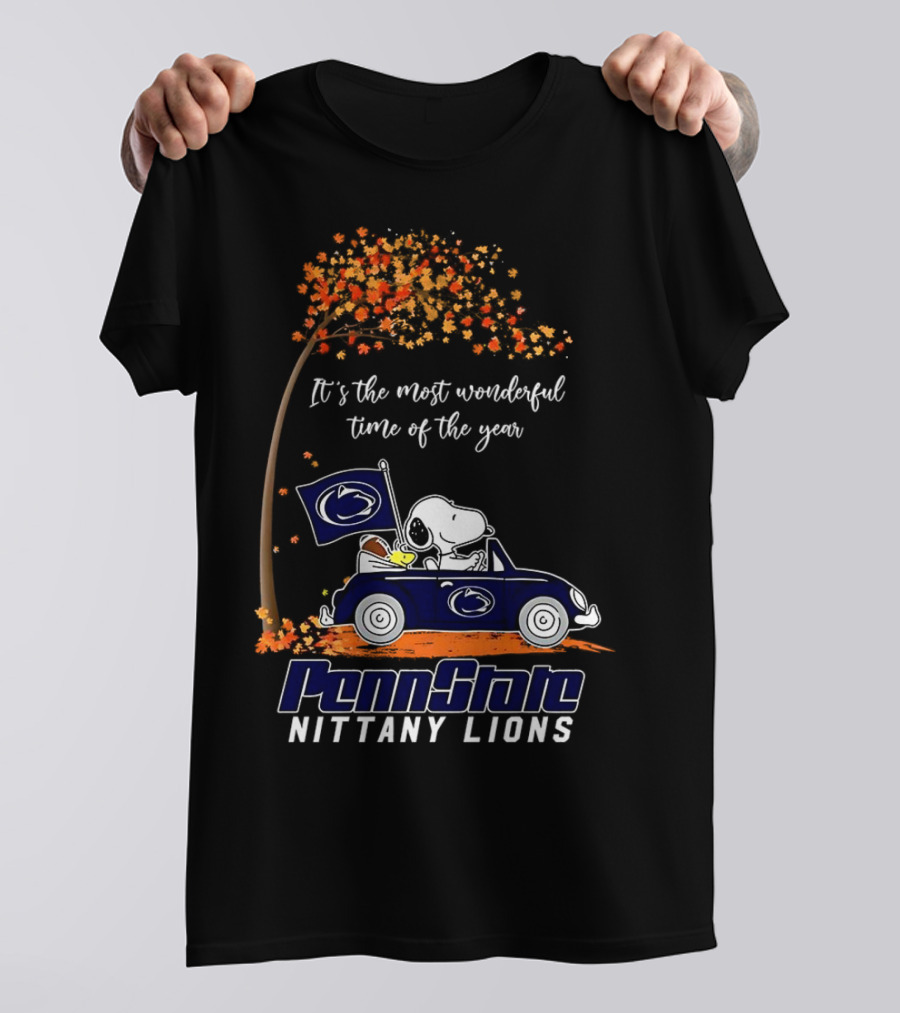 It's The Most Wonderful Time Of The Year Snoopy Driving Car Penn State Nittany Lions T-Shirt