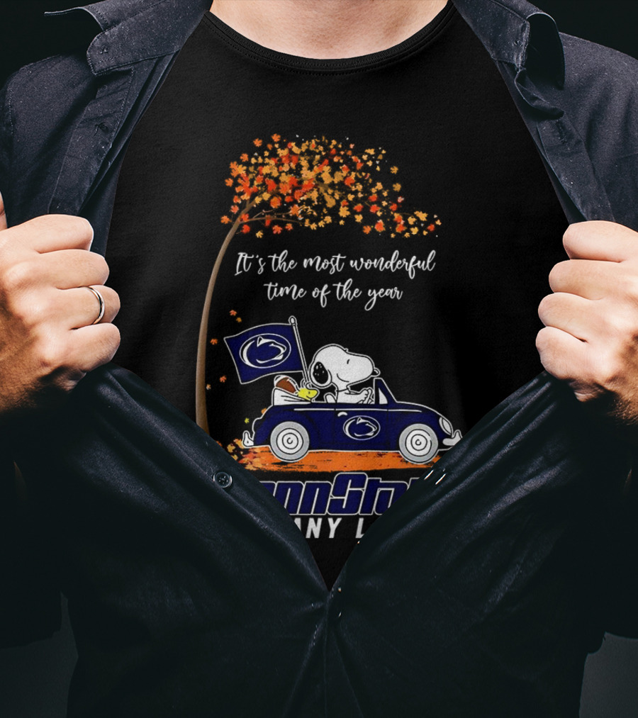 It's The Most Wonderful Time Of The Year Snoopy Driving Car Penn State Nittany Lions T-Shirt