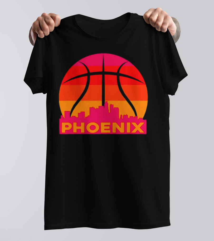 Phoenix Suns Sunset Basketball Skyline T-Shirt