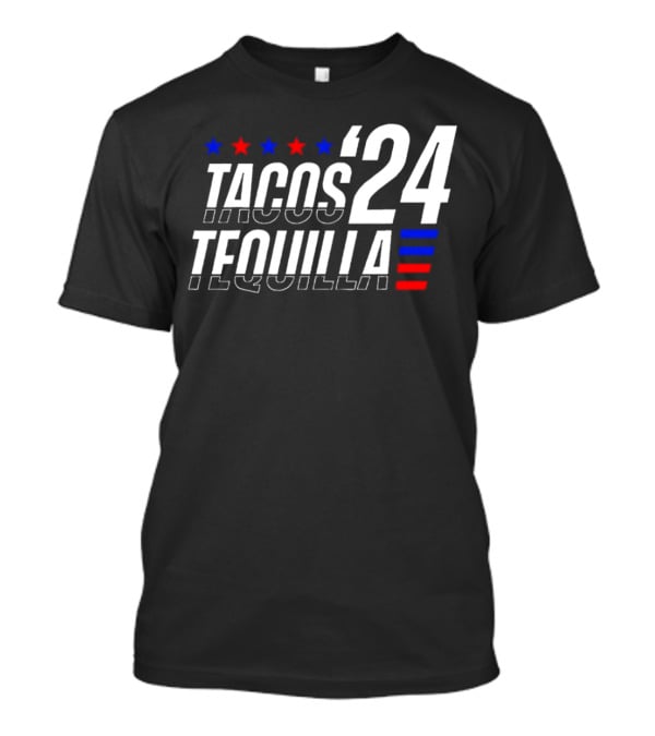 Tacos Tequila 24 Stars Red Blue T-Shirt