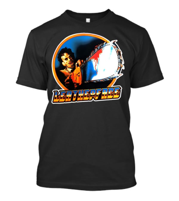 Texas Chainsaw Massacre Leatherface Vintage Horror Chrome Chainsaw T-Shirt