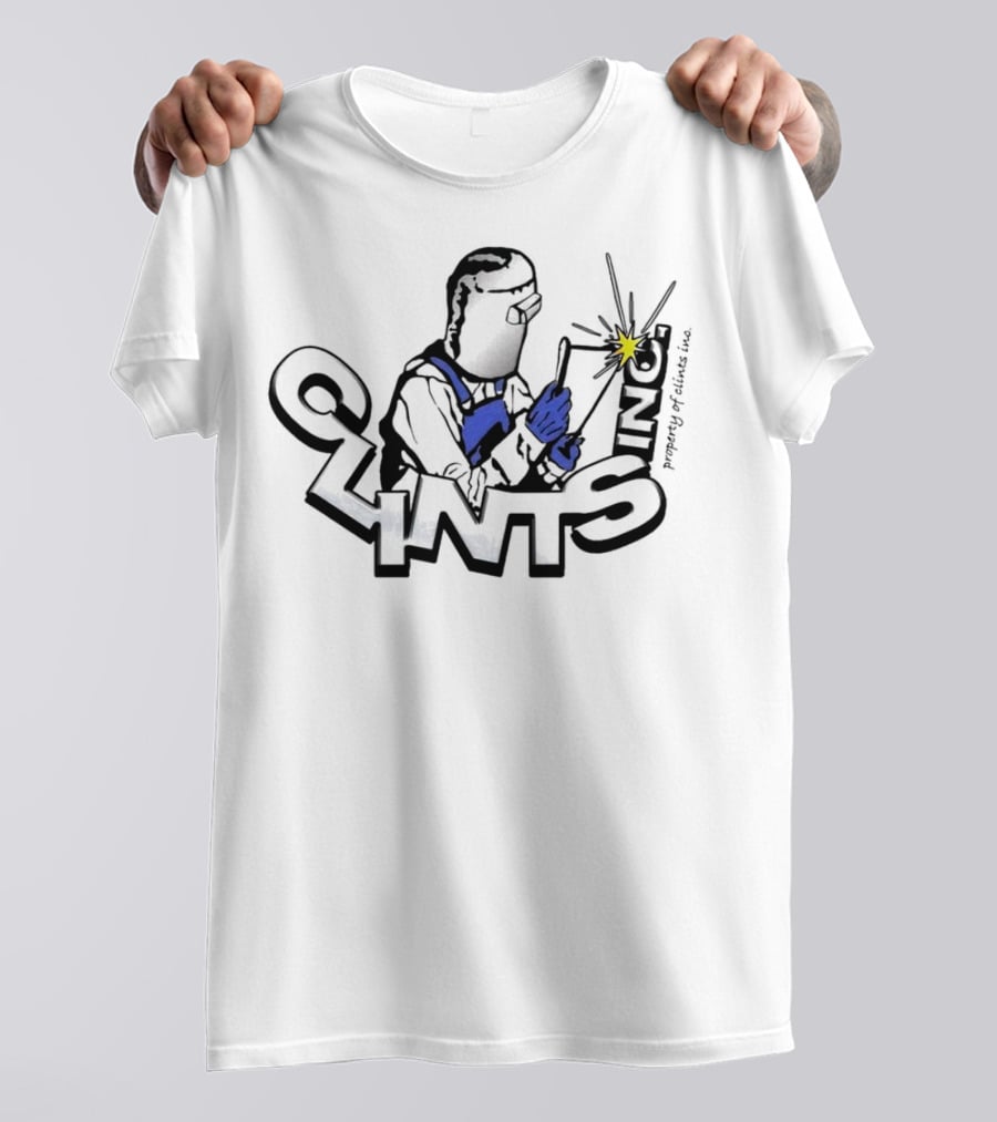 Property Of Clints Inc Welder Mechanic Welding Spark T-Shirt