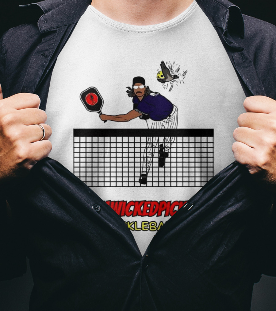 TEAMWICKEDPICKLE.COM Pickleball Player Action Scene T-Shirt