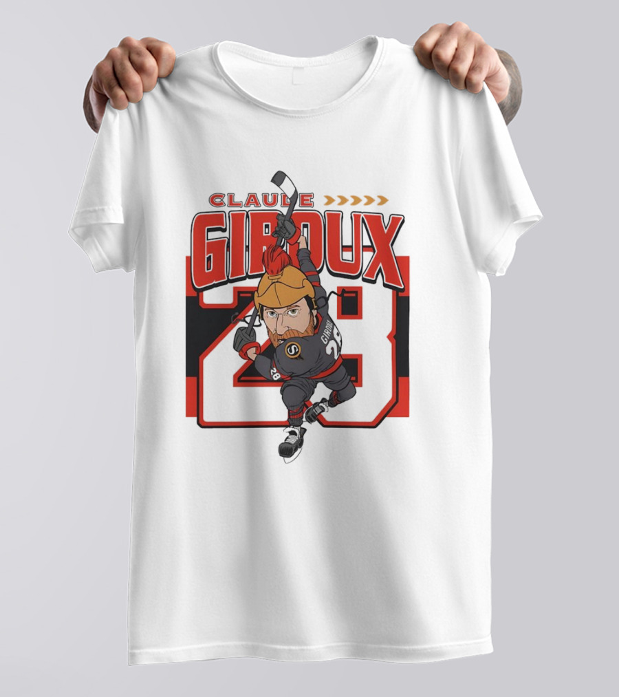 Claude Giroux Ottawa Senators Hockey Caricature Number 28 T-Shirt