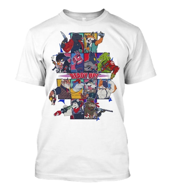 Ready Up Honoring Dragoneer’s Legacy Anthro Characters Grid With Weapons T-Shirt
