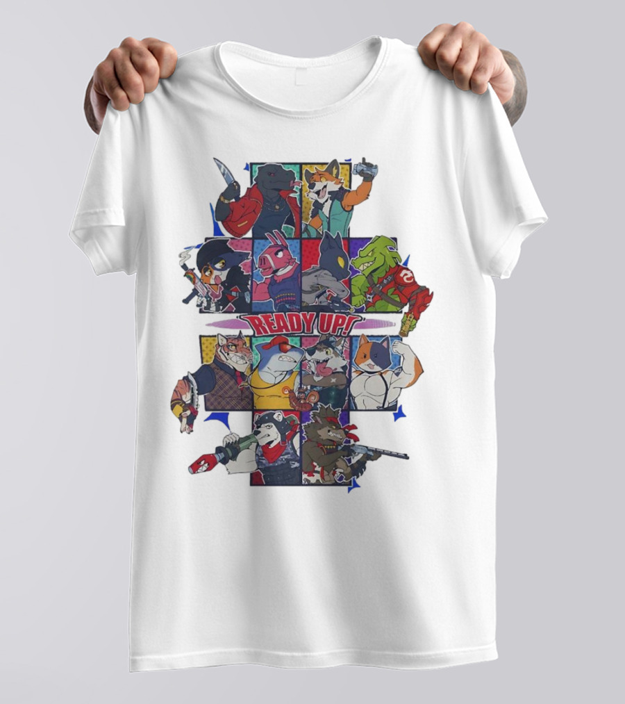 Ready Up Honoring Dragoneer’s Legacy Anthro Characters Grid With Weapons T-Shirt