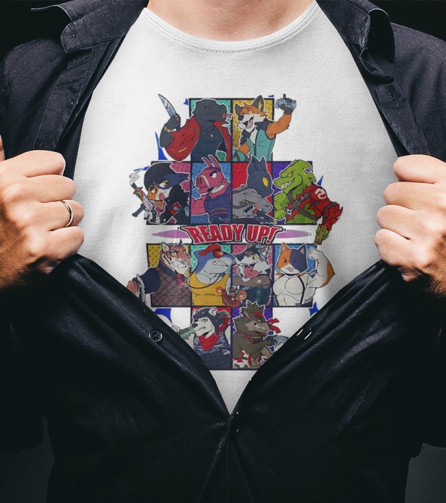 Ready Up Honoring Dragoneer’s Legacy Anthro Characters Grid With Weapons T-Shirt