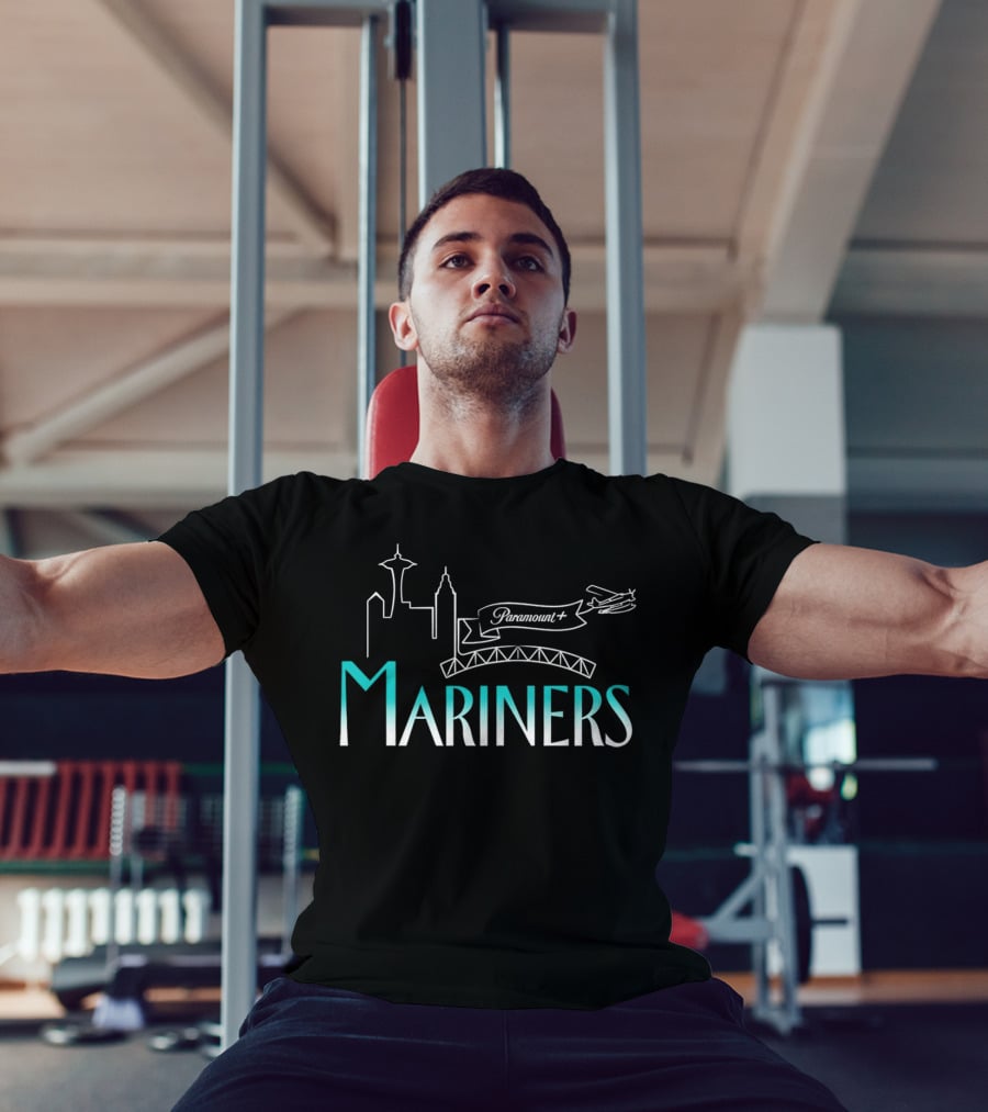 Seattle Mariners Frasier Day Paramount+ Skyline And Seaplane T-Shirt