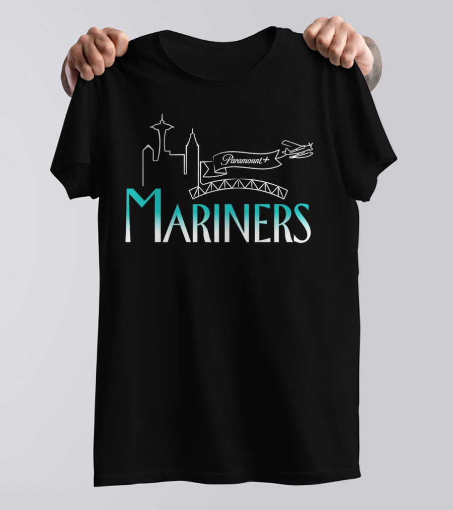 Seattle Mariners Frasier Day Paramount+ Skyline And Seaplane T-Shirt