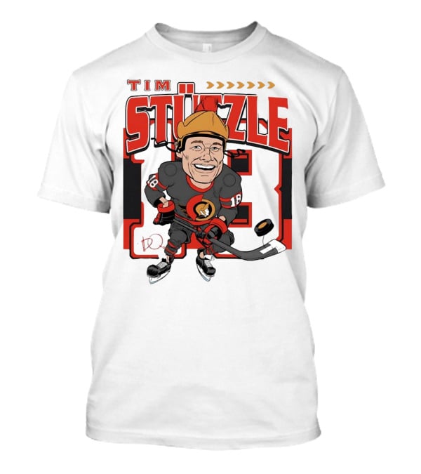 Tim Stützle Ottawa Senators Hockey Number 18 Caricature T-Shirt