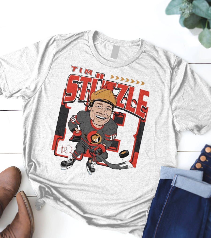 Tim Stützle Ottawa Senators Hockey Number 18 Caricature T-Shirt