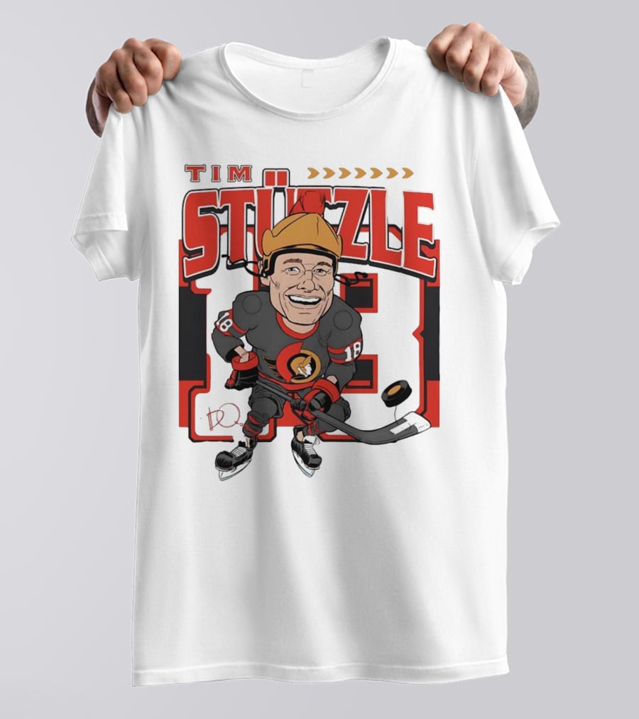 Tim Stützle Ottawa Senators Hockey Number 18 Caricature T-Shirt