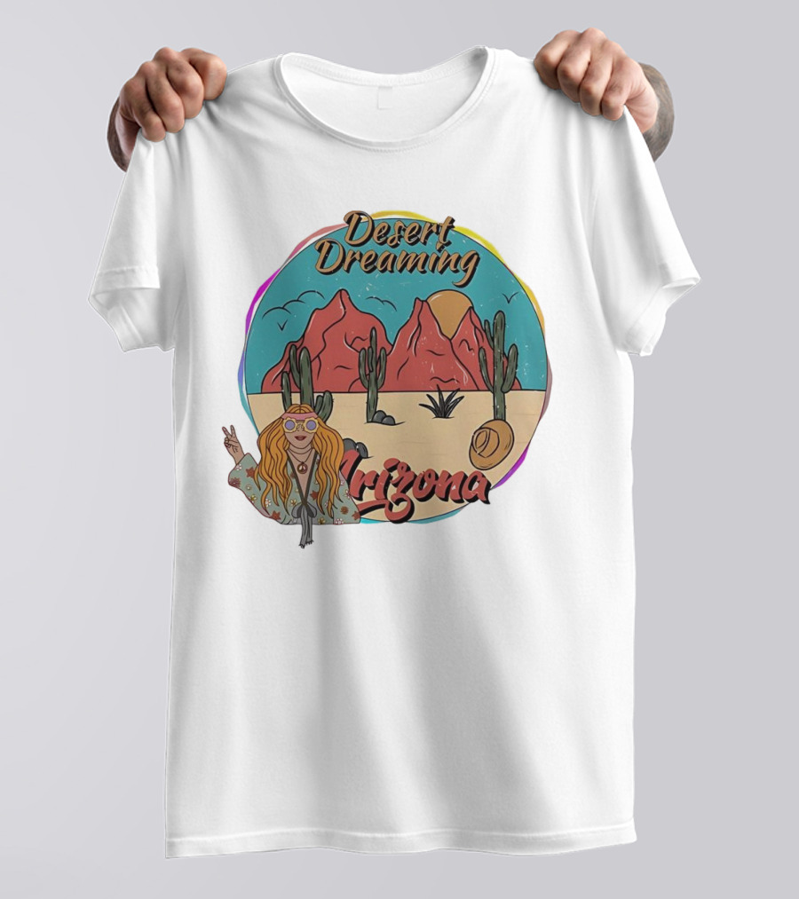 Desert Dreaming Arizona Vintage Cactus Sunset T-Shirt