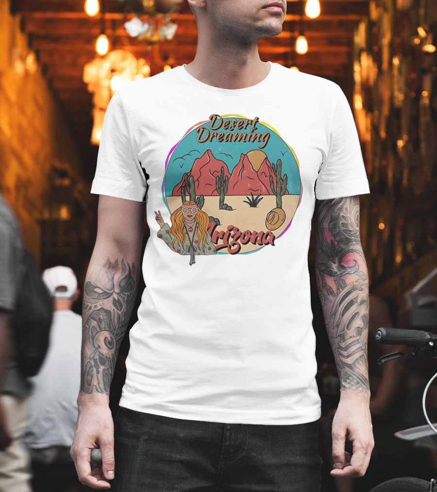 Desert Dreaming Arizona Vintage Cactus Sunset T-Shirt