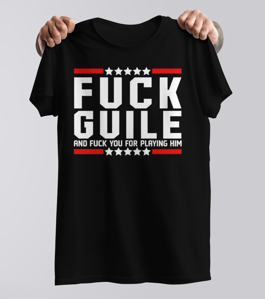 Fck Guile And Fck You For Playing Him Star Pattern Red Stripes T-Shirt