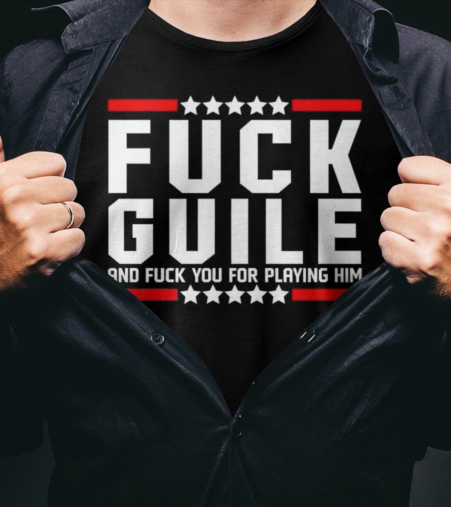 Fck Guile And Fck You For Playing Him Star Pattern Red Stripes T-Shirt