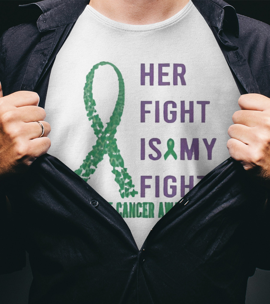 Her Fight Is My Fight Bile Duct Cancer Awareness T-Shirt