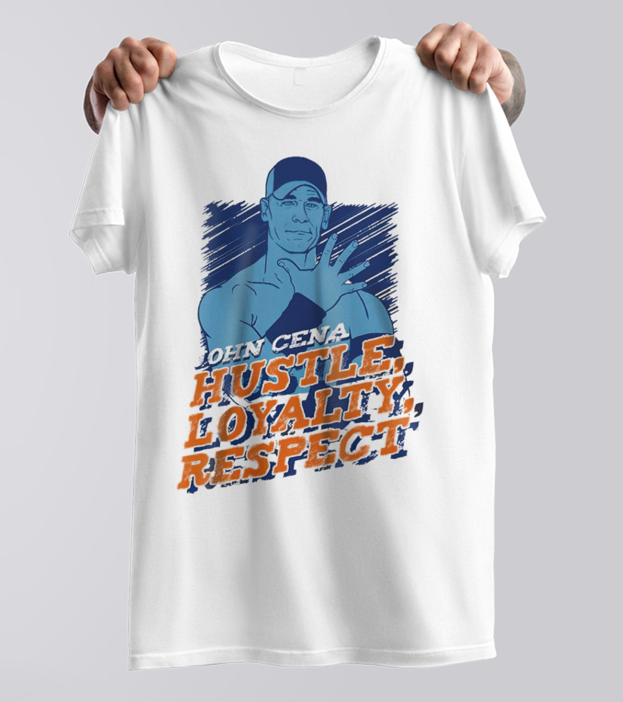 John Cena Hustle Loyalty Respect Blue Cap T-Shirt