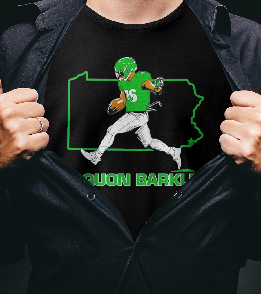 Saquon Barkley Running Back Pennsylvania Outline Star Player T-Shirt