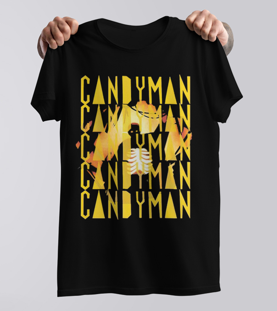 Candyman Movie Typography With Honeycomb And Ribcage T-Shirt