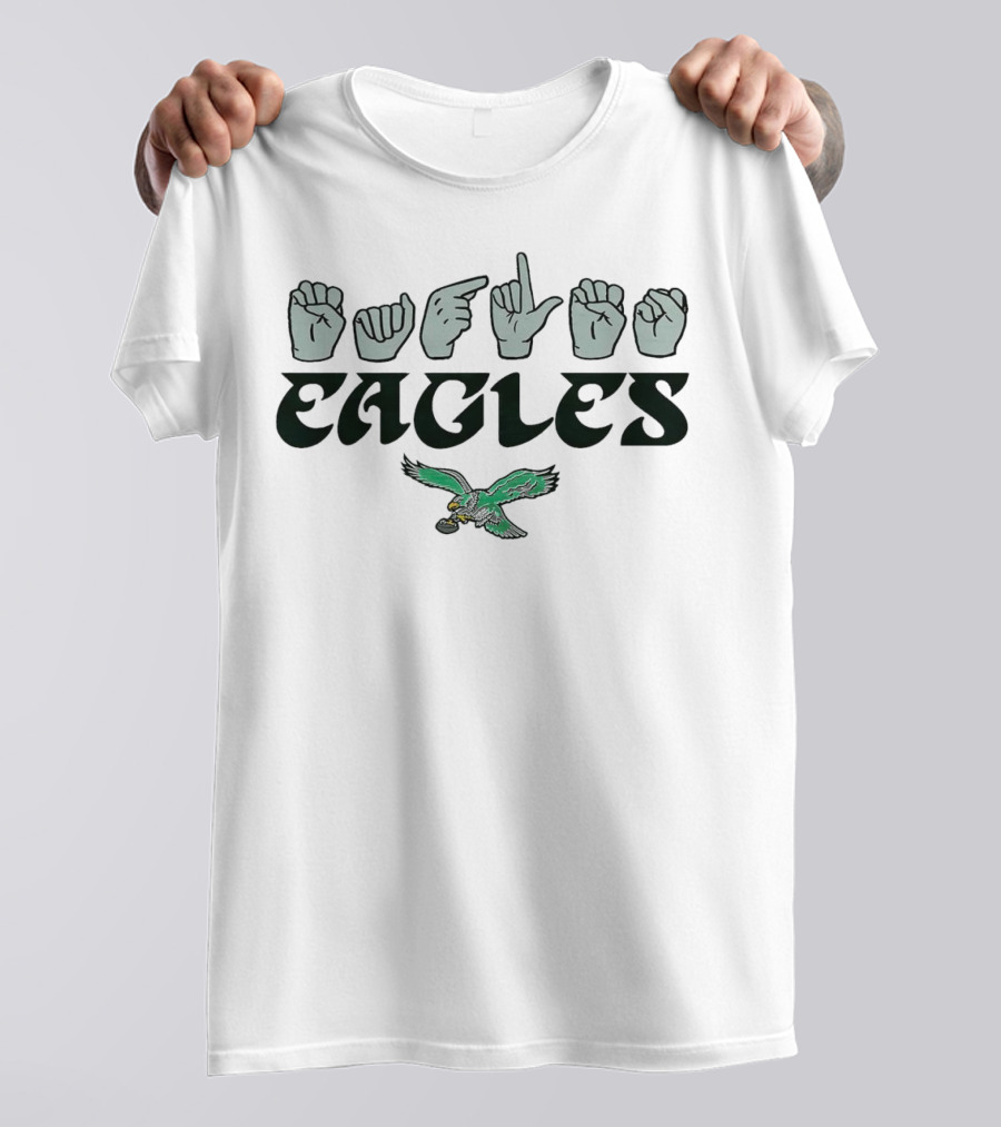 Philadelphia Eagles Love Sign ASL Hand Sign With Flying Eagle T-Shirt