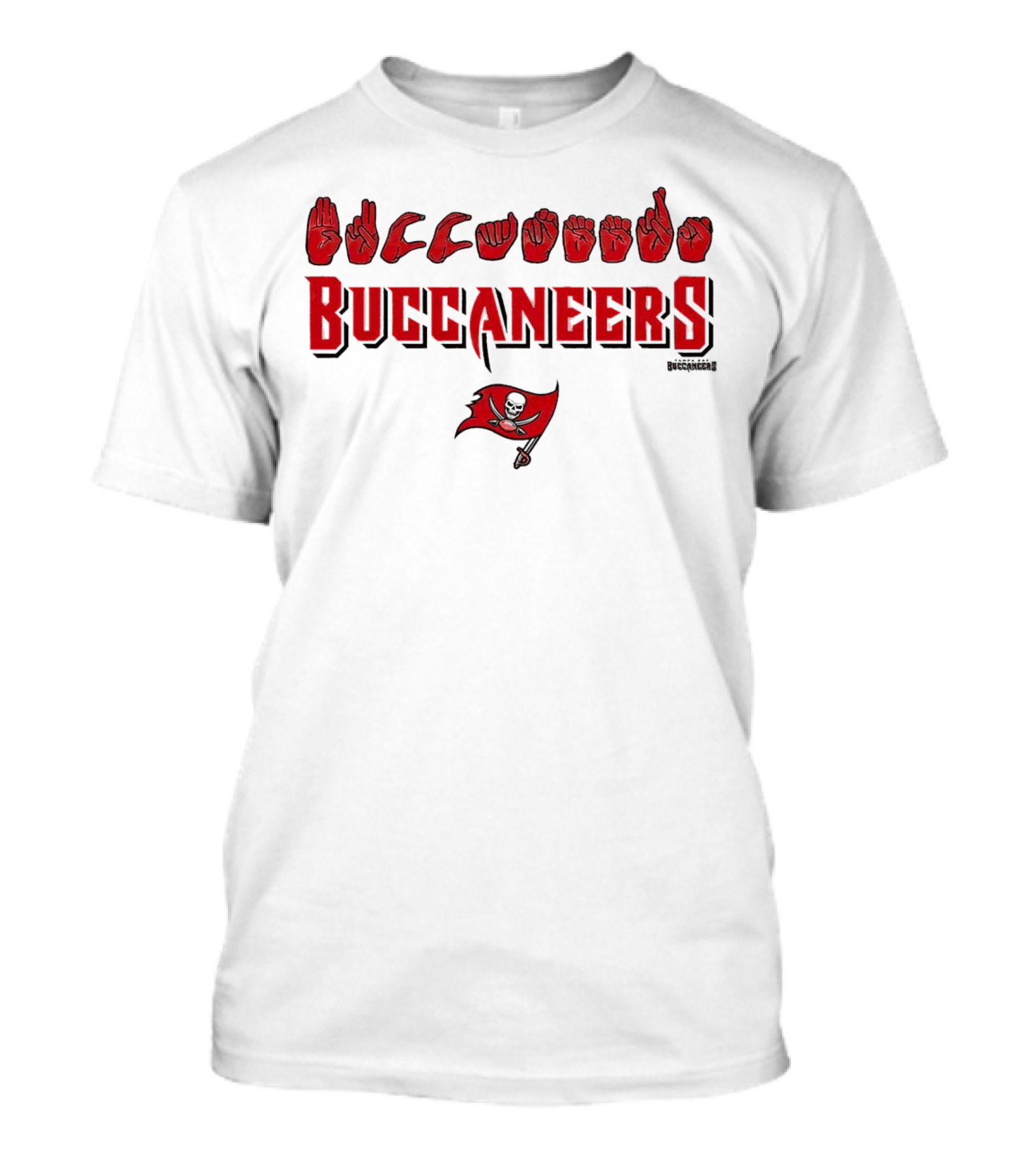 Buccaneers Hand Sign Language With Tampa Bay T-Shirt