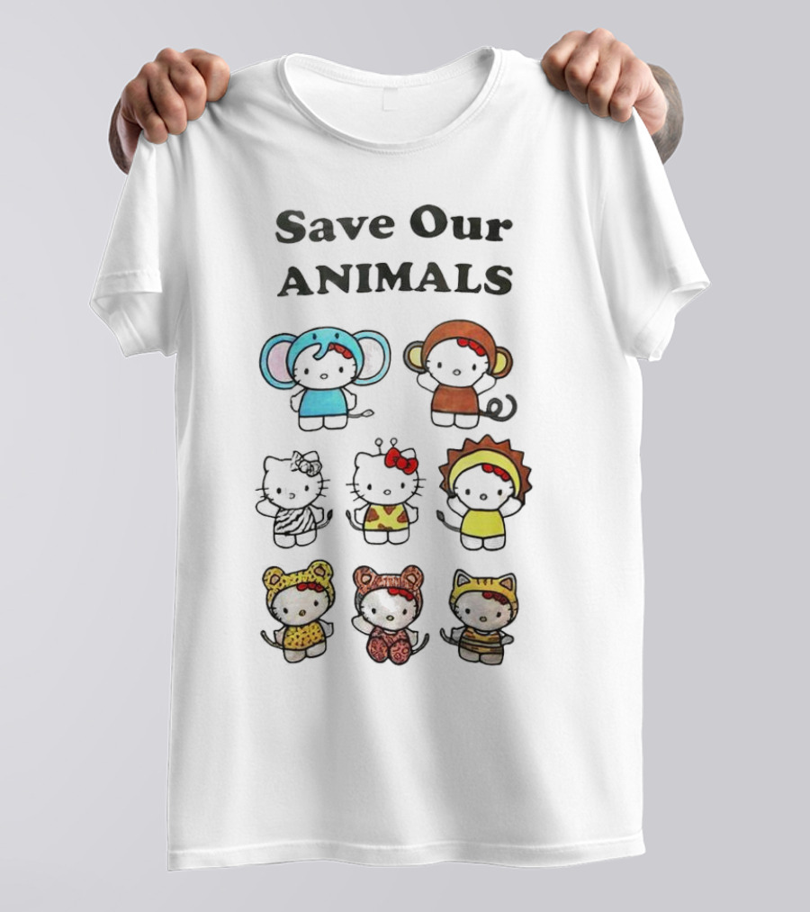 Save Our Animals Hello Kitty Series Pamela Anderson Collaboration T-Shirt