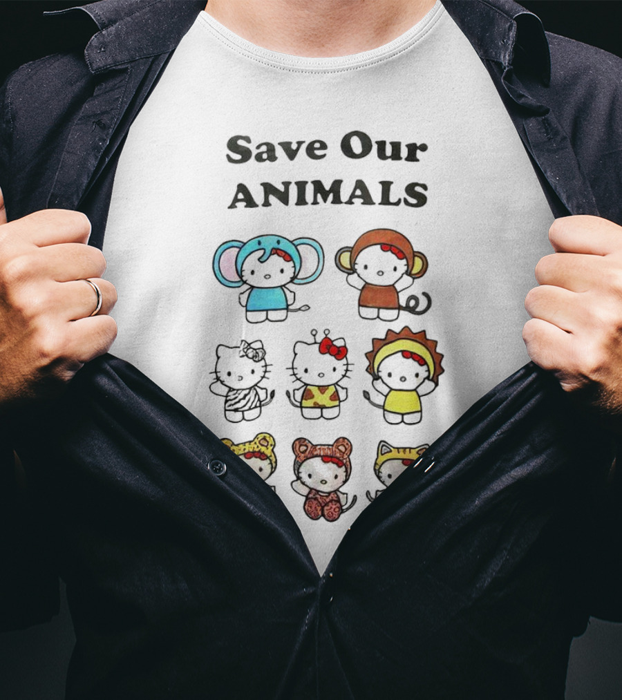 Save Our Animals Hello Kitty Series Pamela Anderson Collaboration T-Shirt