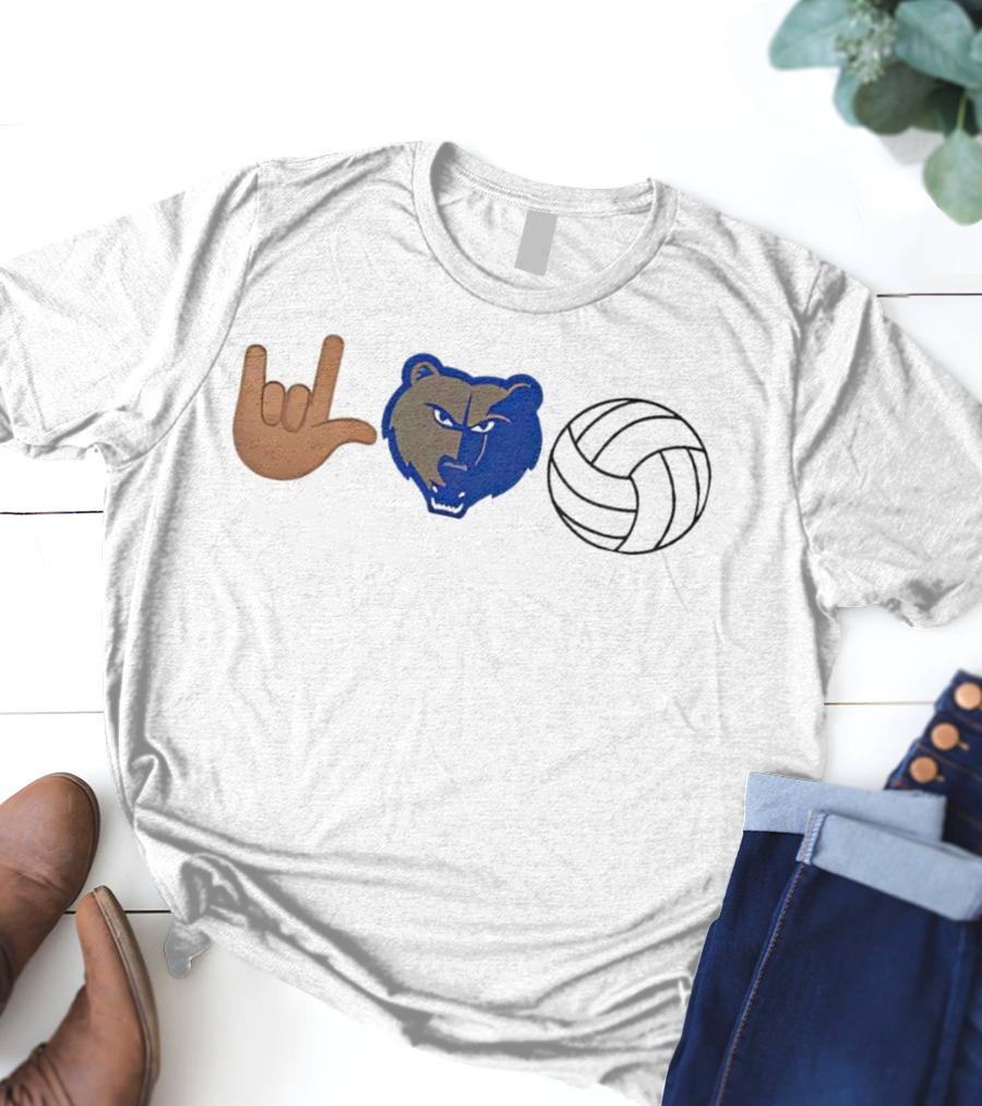 Daisy Oatsvall Brentwood Bruins I Love You Bear Volleyball T-Shirt