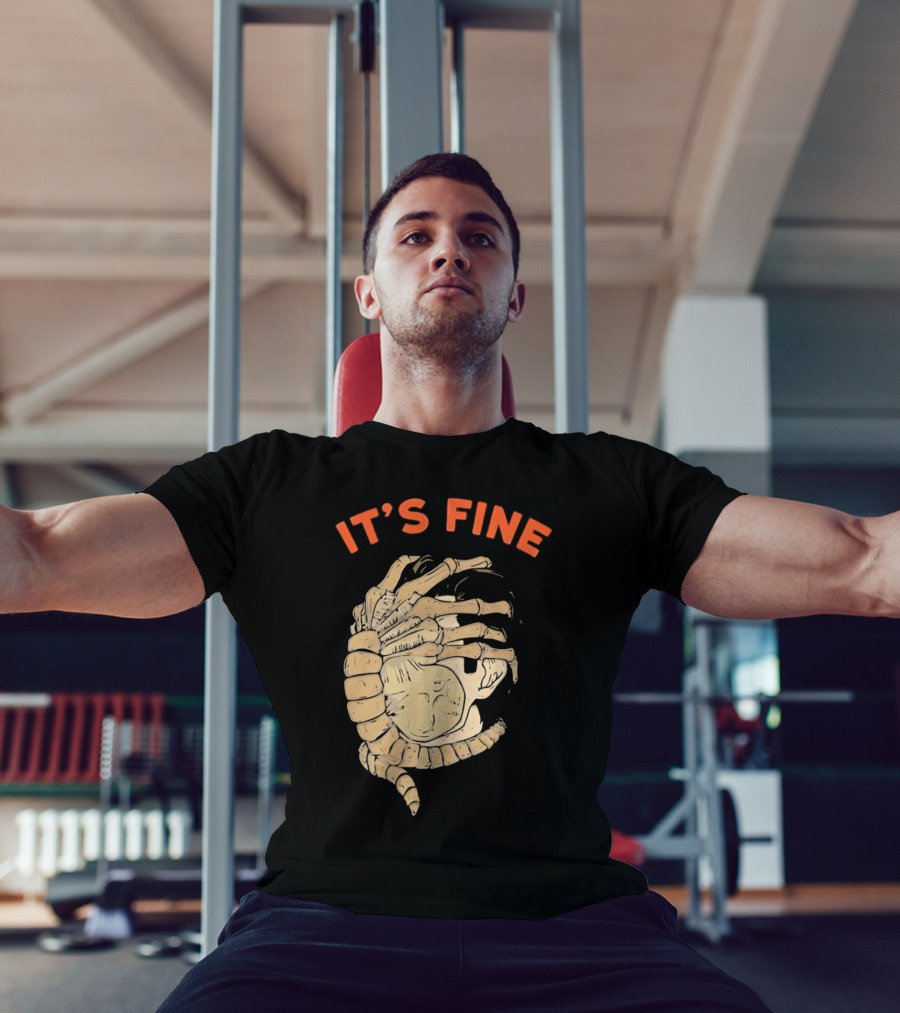 It's Fine Facehugger Skeleton T-Shirt