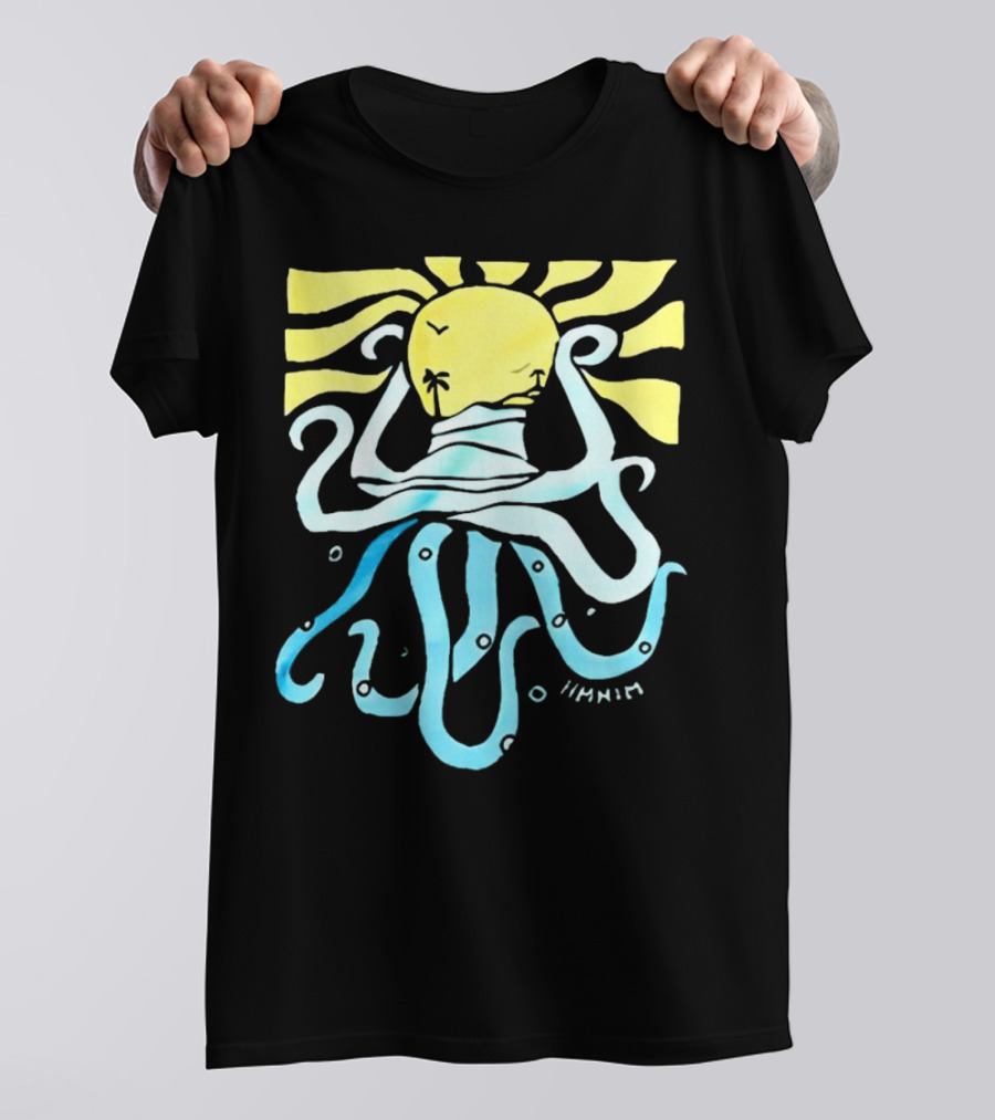 Mark Hoppus Octopus Sun Wave Palm Ocean Scene T-Shirt