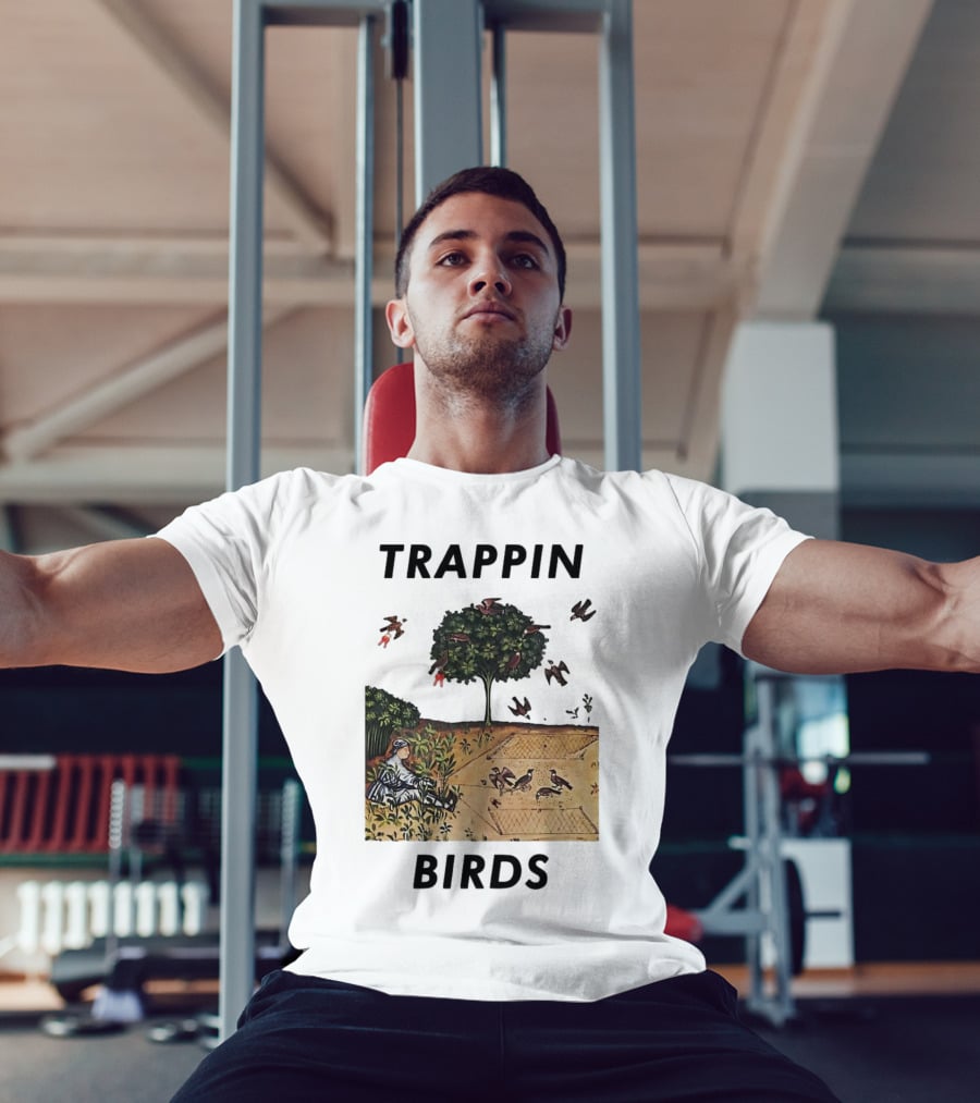 Trappin Birds Retro Medieval Hunting Scene T-Shirt