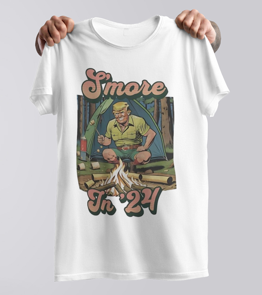 S’more In 24 Camping Scene With Fire And Tent T-Shirt