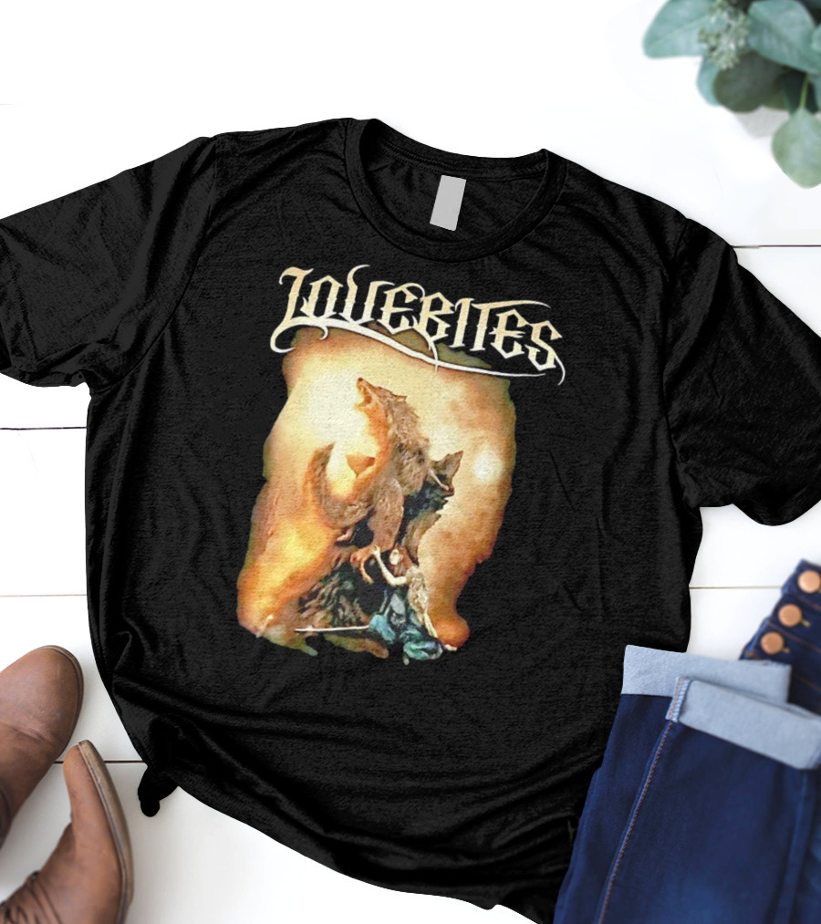 LOVEBITES Wolf Warrior Art With Knight And Sword T-Shirt