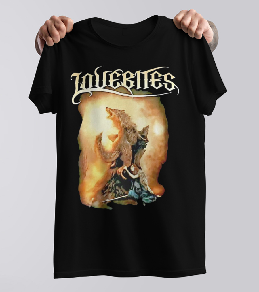 LOVEBITES Wolf Warrior Art With Knight And Sword T-Shirt
