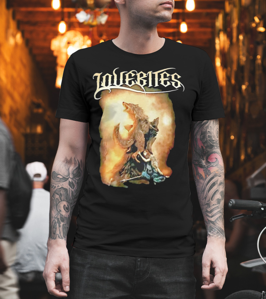 LOVEBITES Wolf Warrior Art With Knight And Sword T-Shirt