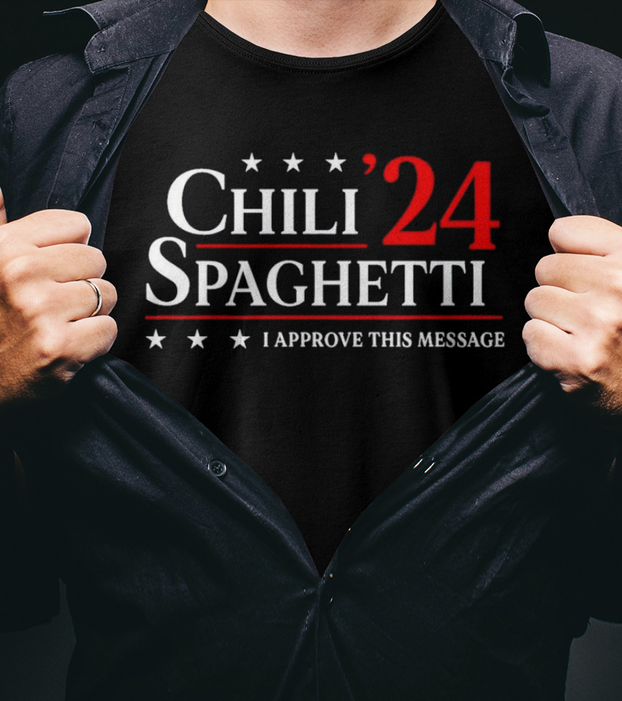Chili Spaghetti ’24 I Approve This Message Stars Red White T-Shirt